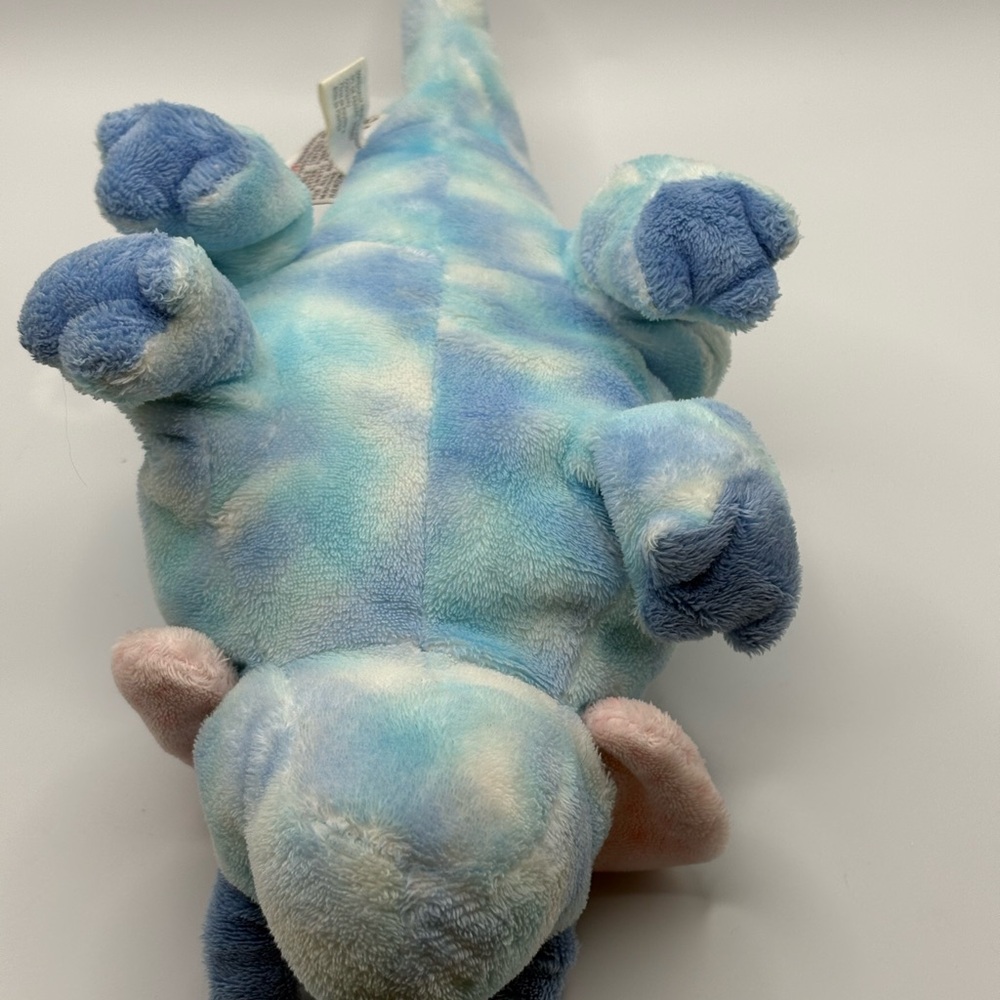 2006 Ty Pluffies Tromps Triceratops Dinosaur Plush Stuffed Toy Tye Dye Blue 12” - Picture 8 of 15
